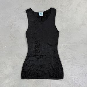 Vintage 2000s Prada Chenille Knit Tank Top Fits Women's Small